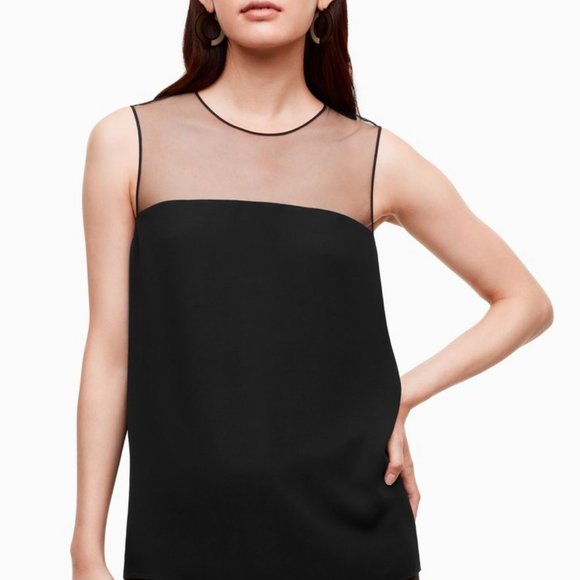 Babaton Lionel Blouse Sz Small BLACK Aritzia - Picture 2 of 9